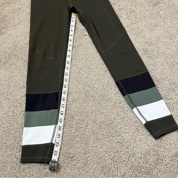 Lilybod Ace Full-Length Leggings in Olive/Colorblock. Size Small. - Picture 8 of 10